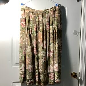 Alfred Dunner Silk Pleated Floral Skirt